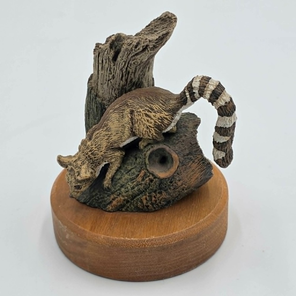 Audubon Bronzes Hamilton Collection Lemur Ring Tail Cat Figurine Vintage 1977